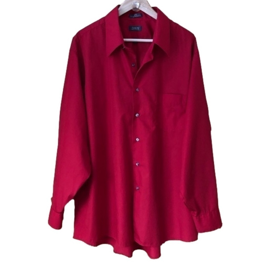 Arrow Wrinkle Free Poplin Dress Shirt mens Size XXL